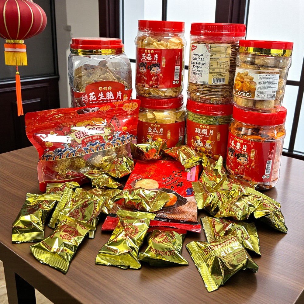 Ultimate Chinese New Year Snack Bundle – 10 Premium Assorted Crisps, Cookies & 20 Individually Wrapped Fortune - Xihaha Oriental Food & Gifts