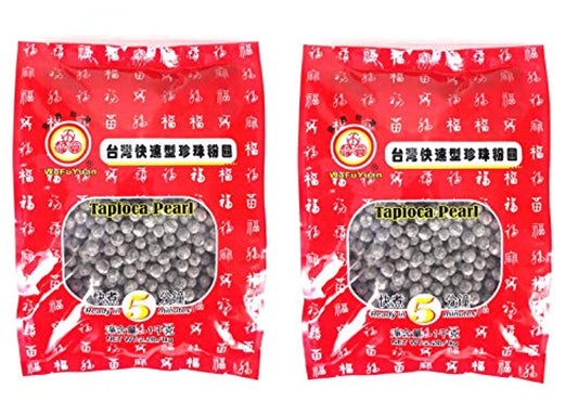 Wufuyuan Black Tapioca Pearl for Bubble Tea 1KG x 2 packs *BBD 25 July 2025*