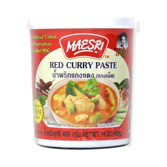 MaeSri Red Curry Paste, No Preserative, No MSG, Vegan 400g