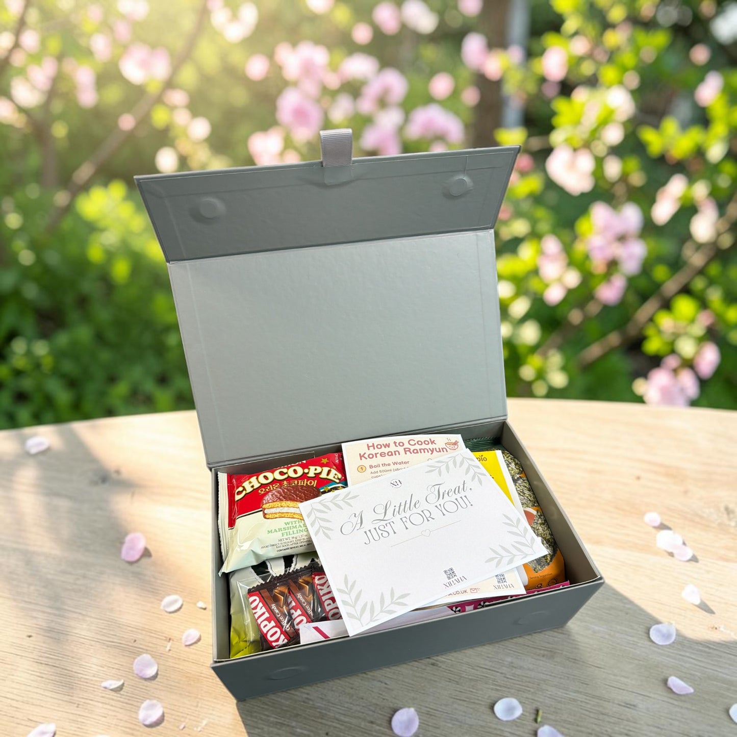 Korean Comfort Gift Box with Positive Crochet Flower