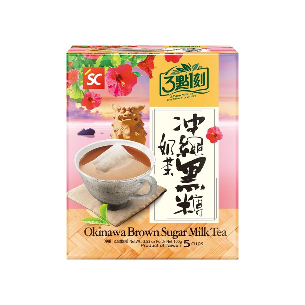 "3:15PM" Taiwanese Tea Okinawa Brown Sugar Milk Tea 5 Cups 100g (5 Sachets)
