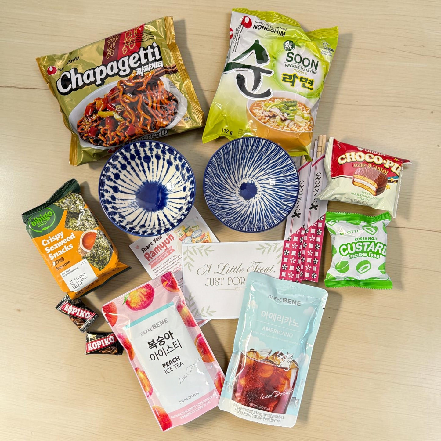 Korean Ramyun Gift Box for Two | Date Night Noodle Kit | Ramyun Snack Hamper | Korean Food Gift | Anniversary Gift Set