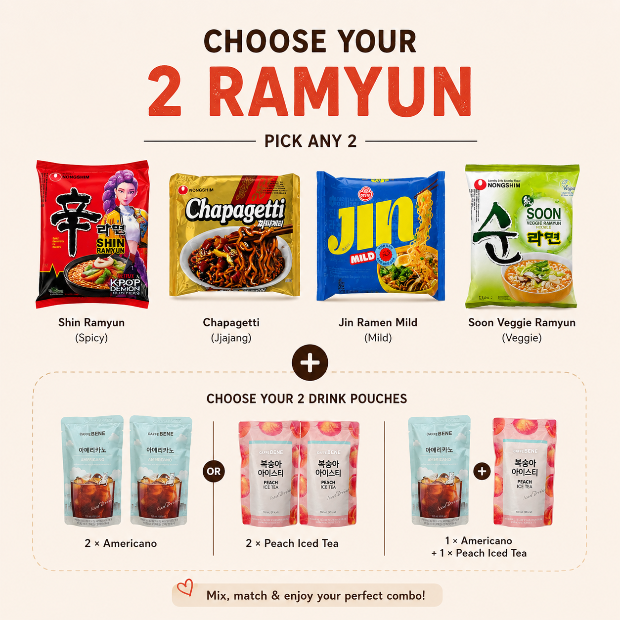 Korean Ramyun Gift Box for Two | Date Night Noodle Kit | Ramyun Snack Hamper | Korean Food Gift | Anniversary Gift Set