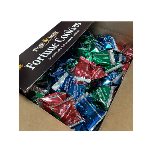 Colourful Wrap Chinese New Year Fortune Cookies 2kg | Citrus Flavour | Approx. 320 Individually Wrapped