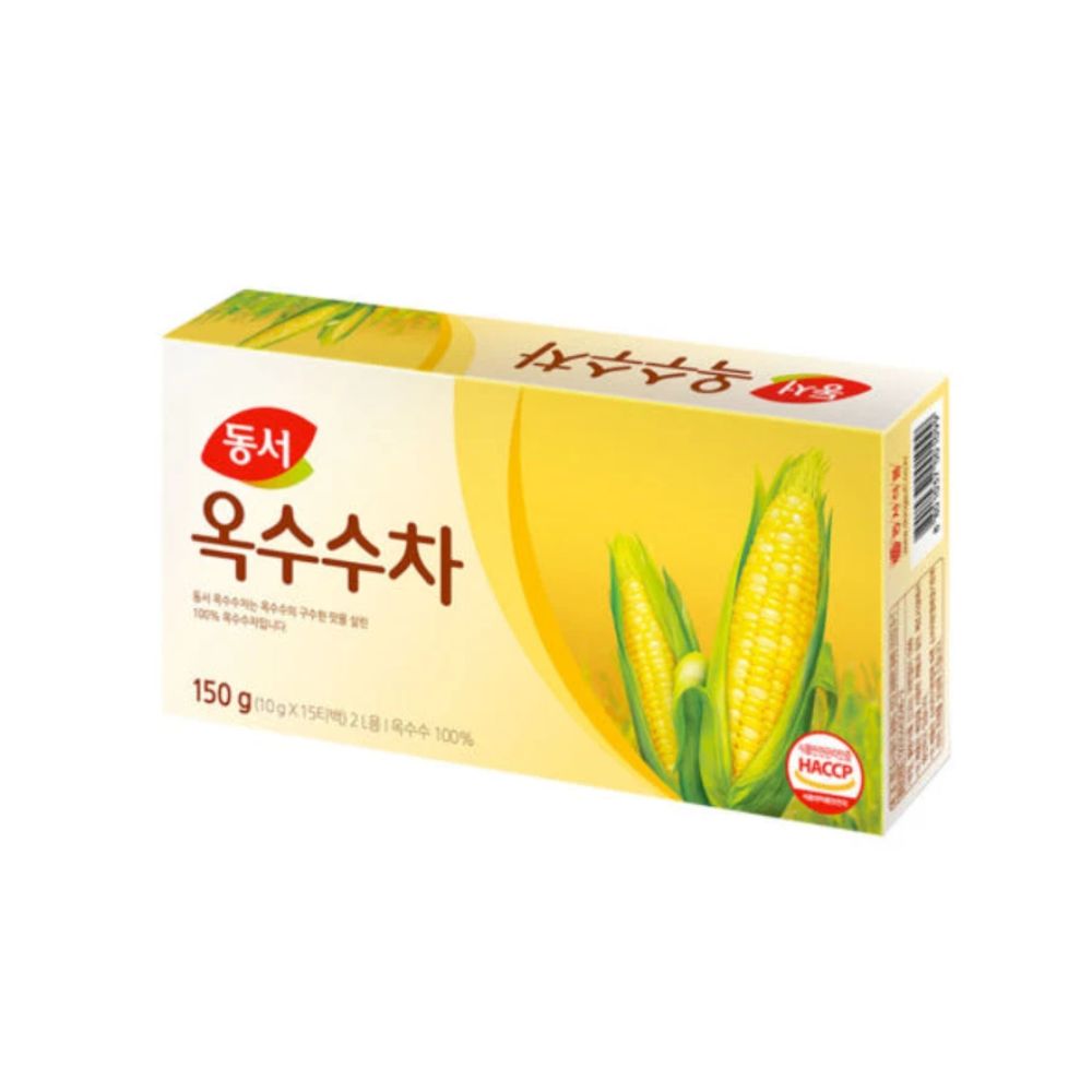 Dongsuh Korean Roasted Corn Tea 150g (15 x 10g Tea Bags) | 100% Corn | Korean Oksusu Cha | Traditional Grain Tea | Caffeine Free