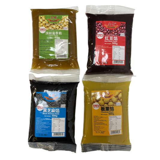 Honor Chinese Sweet Paste Filling 400g–500g – Red Bean, Lotus Seed, Black Sesame or Chestnut