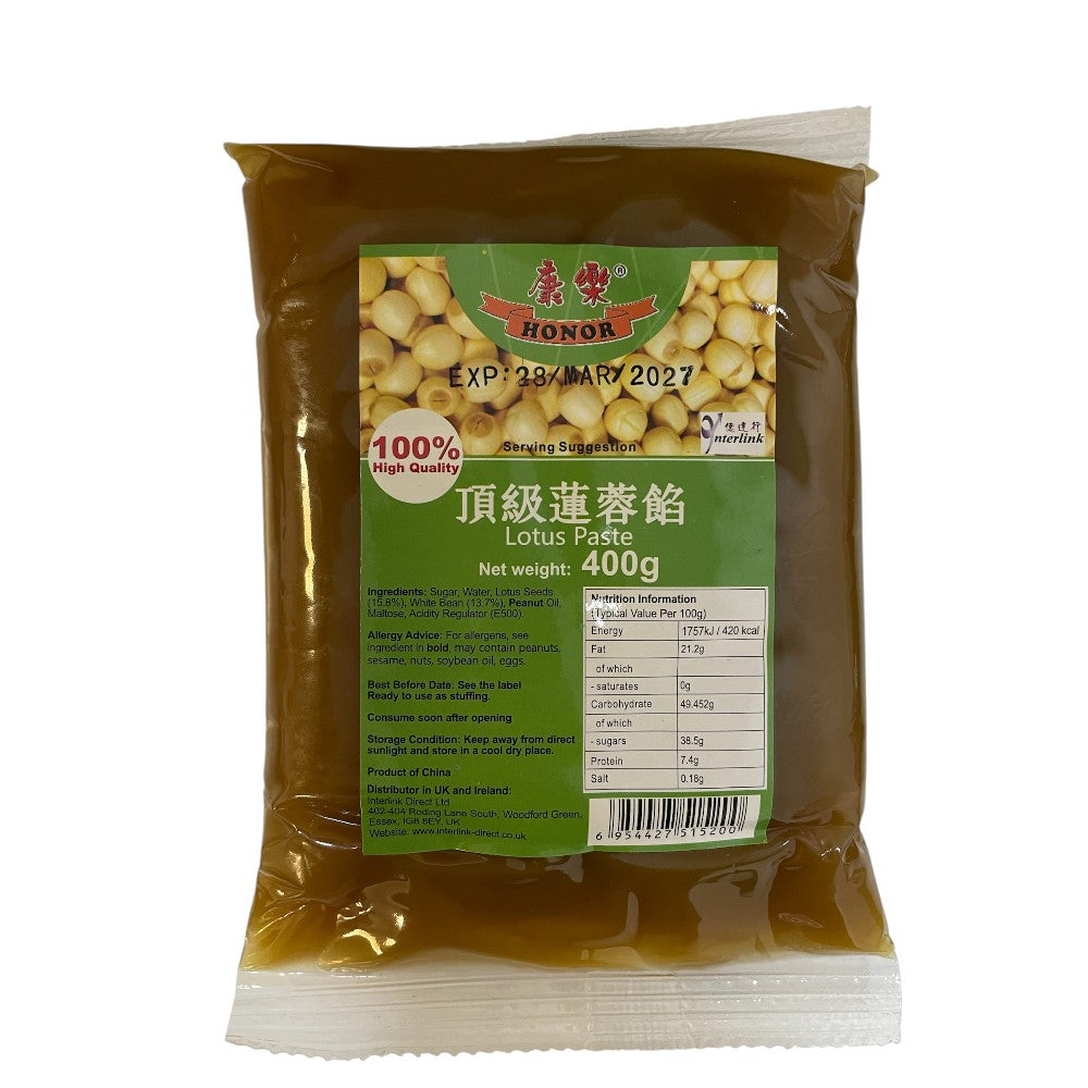Honor Chinese Sweet Paste Filling 400g–500g – Red Bean, Lotus Seed, Black Sesame or Chestnut