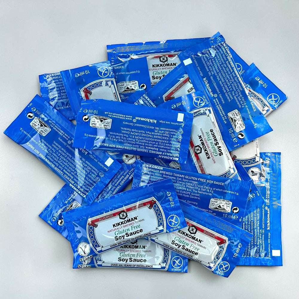 Kikkoman Tamari Gluten Free Soy Sauce Sachets 10ml | 20 sachets | 50 sachets - Catering camping short stay
