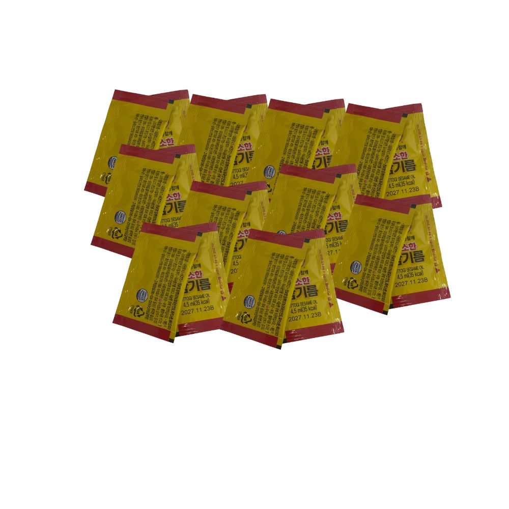 Ottogi Korean Roasted Sesame Oil Sachets 4.5ml 20 sachets | 50 sachets - Catering camping short stay
