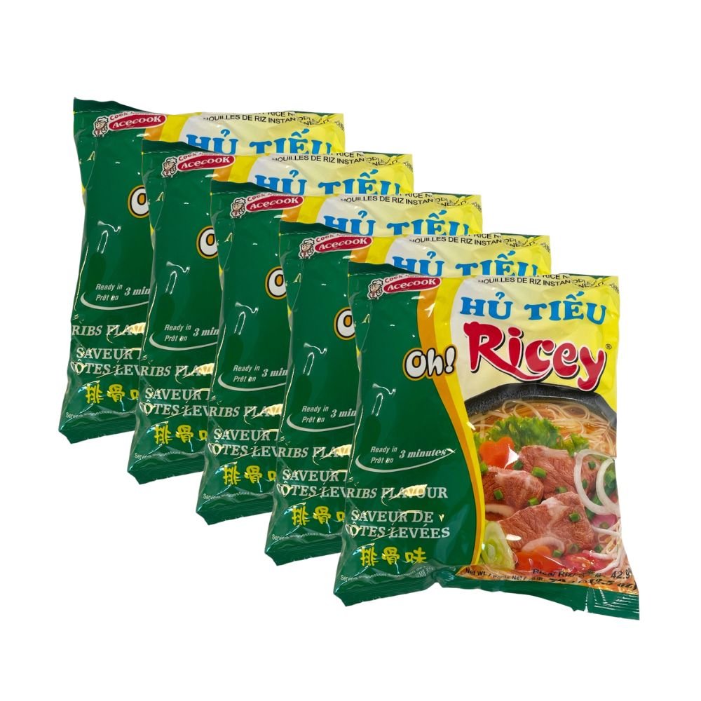 Acecook Oh! Ricey Instant Noodles Soup 70g x 5 Packs - Pho Bo I Pho Ga I Rib I Phnom Penh - Xihaha Oriental Food & Gifts