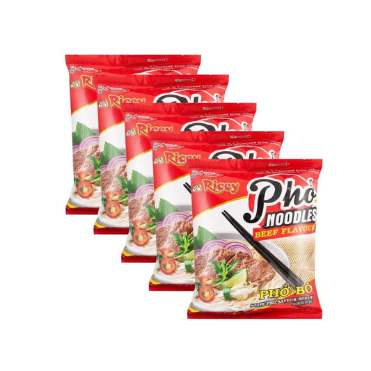 Acecook Oh! Ricey Instant Noodles Soup 70g x 5 Packs - Pho Bo I Pho Ga I Rib I Phnom Penh - Xihaha Oriental Food & Gifts