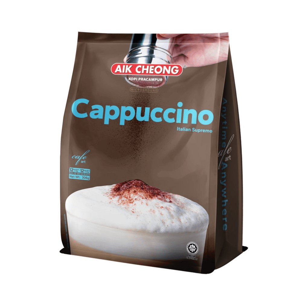 Aik Cheong Cappuccino Italian Supremo Instant Coffee – 12 Sachets (306g) | Smooth & Creamy Café - Style Drink - Xihaha Oriental Food & Gifts
