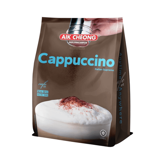 Aik Cheong Cappuccino Italian Supremo Instant Coffee – 12 Sachets (306g) | Smooth & Creamy Café - Style Drink - Xihaha Oriental Food & Gifts