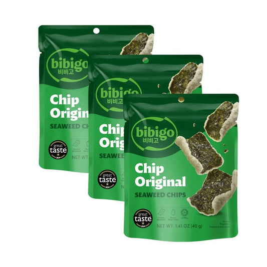 Bibigo Seaweed Chips Original 40g (Pack of 3) - Xihaha Oriental Food & Gifts
