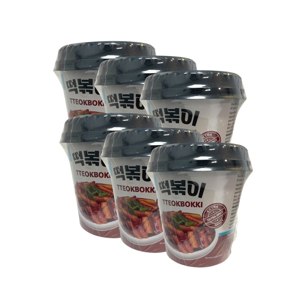 Blue Ville Tteokbokki Korean Instant Rice Cake Cup, Ready‑to‑Cook Hot Tteokbokki, Quick Asian Meal, 120g - Choose - Xihaha Oriental Food & Gifts