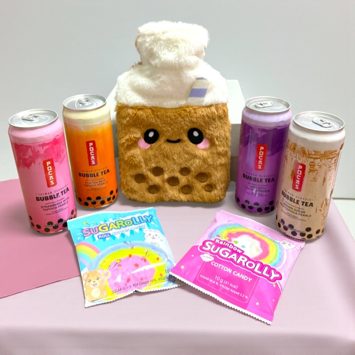 Bubble Tea Lover Gift Hamper – 4 Bubble Teas & Kawaii Boba Plush Hot Water Bottle | Birthday Treat Box - Xihaha Oriental Food & Gifts