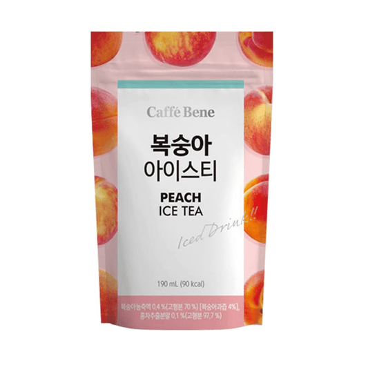 Caffe Bene Iced Fruity Drink Pouch 190ml | Peach ice Tea | Bluelemon Ade - Xihaha Oriental Food & Gifts