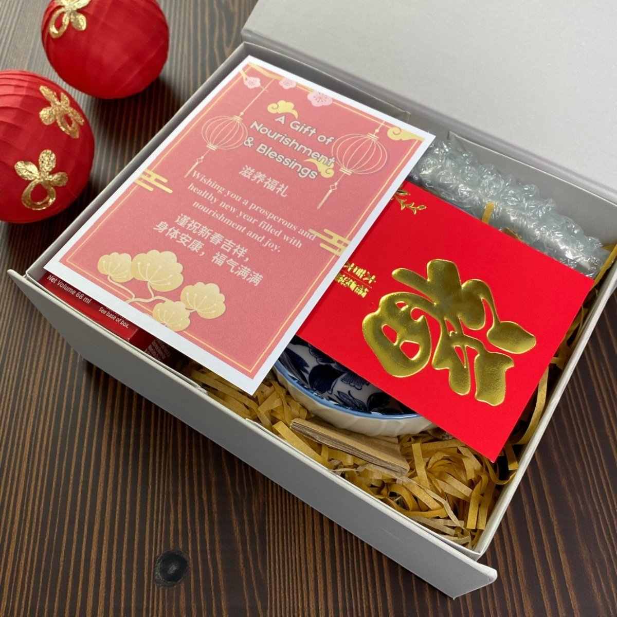 Chinese New Year Bird’s Nest Gift Set | Luxury Nourishing Gift with Ceramic Bowl & Spoon | CNY Wellness Gift - Xihaha Oriental Food & Gifts