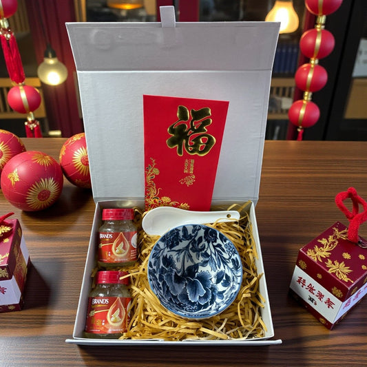 Chinese New Year Bird’s Nest Gift Set | Luxury Nourishing Gift with Ceramic Bowl & Spoon | CNY Wellness Gift - Xihaha Oriental Food & Gifts
