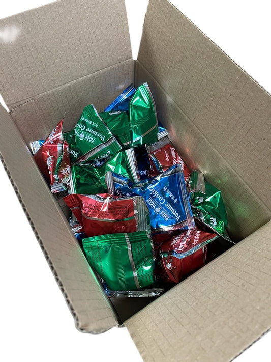 Colourful Wrap Chinese New Year Fortune Cookies - Citrus Flavour | 24 pcs | 48 pcs - Xihaha Oriental Food & Gifts