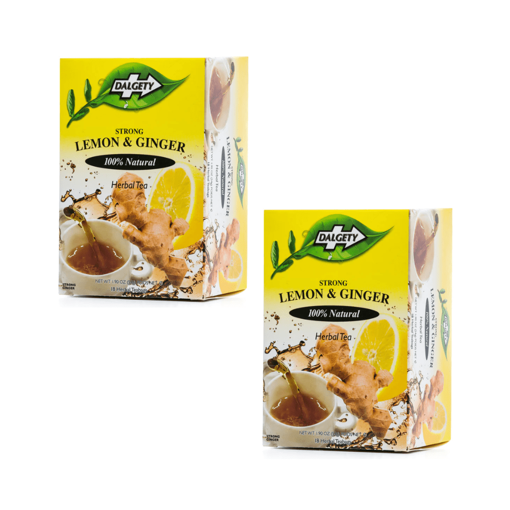 Dalgety Lemon & Ginger Tea Strong Ginger 100% Natural Herbal Tea 2G X 18 Tea Bags (40G) (Pack of 2) - Xihaha Limited
