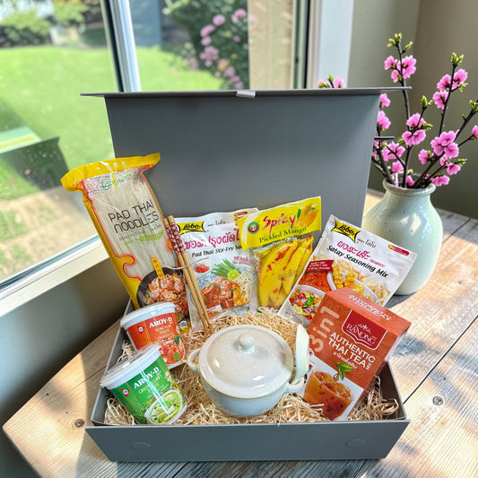 Thai Food Hamper & Ceramic Soup Bowl Gift Set