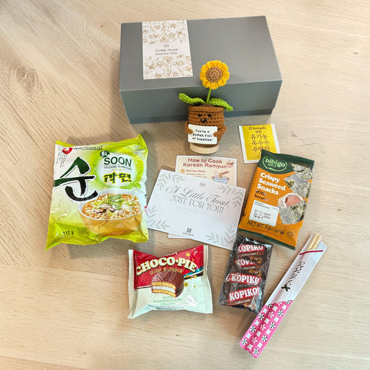Korean Comfort Gift Box with Positive Crochet Flower