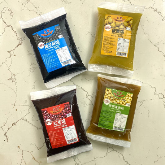 Honor Chinese Sweet Paste Filling 400g–500g – Red Bean, Lotus Seed, Black Sesame or Chestnut - Xihaha Oriental Food & Gifts