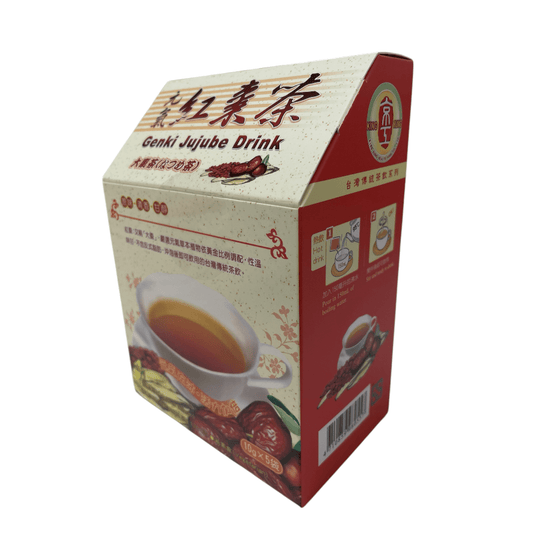 King Kung Genki Jujube Drink 50g (10g x 5 Sachets) – Taiwanese Red Date Herbal Tea with Goji & Astragalus - Xihaha Oriental Food & Gifts