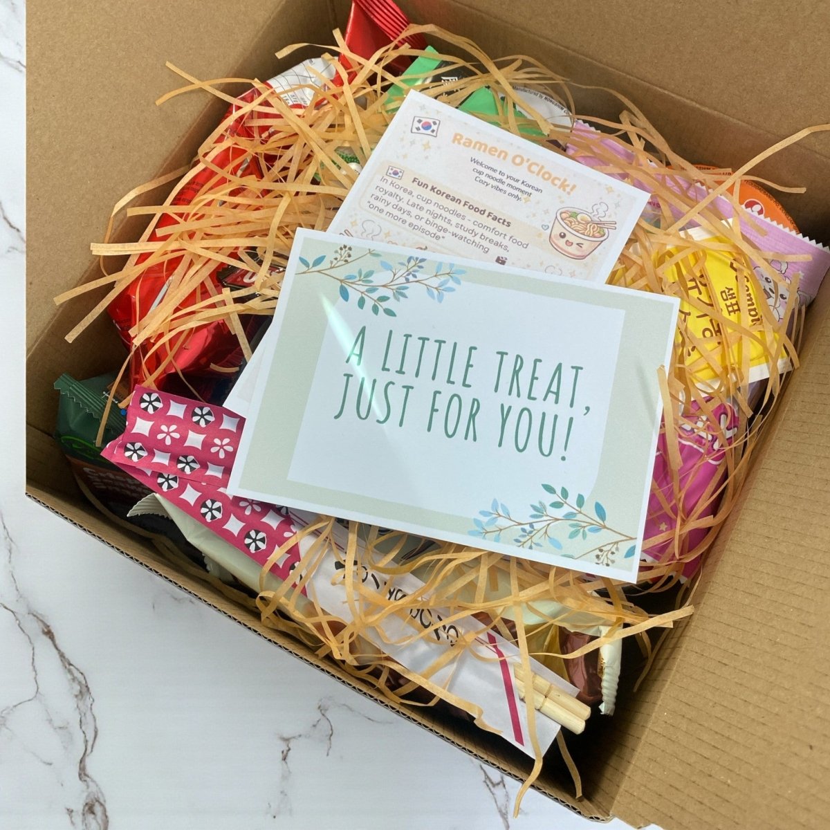 Korean Cup Noodle & Snack Gift Set | K - Drama Night Comfort Box - Xihaha Oriental Food & Gifts