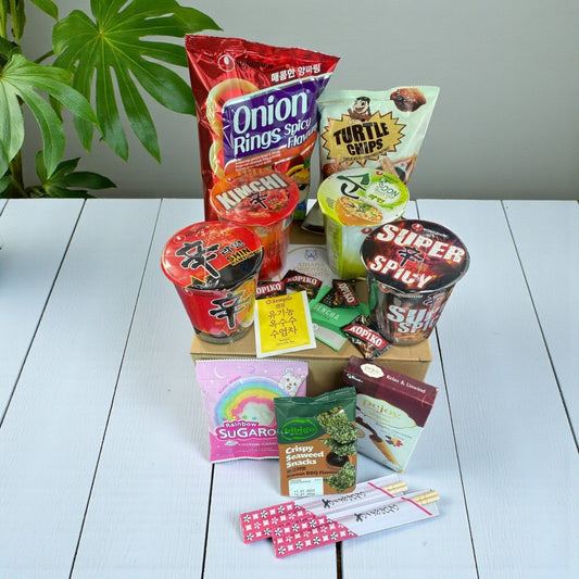 Korean Cup Noodle & Snack Gift Set | K - Drama Night Comfort Box - Xihaha Oriental Food & Gifts
