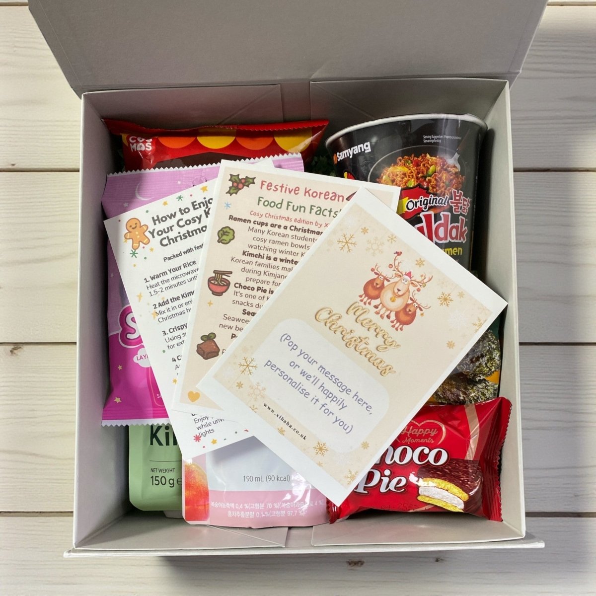 Korean Rice & Snack Gift Box with Optional Plushie (Christmas Edition) - Xihaha Oriental Food & Gifts