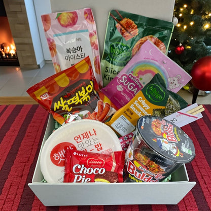 Korean Rice & Snack Gift Box with Optional Plushie (Christmas Edition) - Xihaha Oriental Food & Gifts