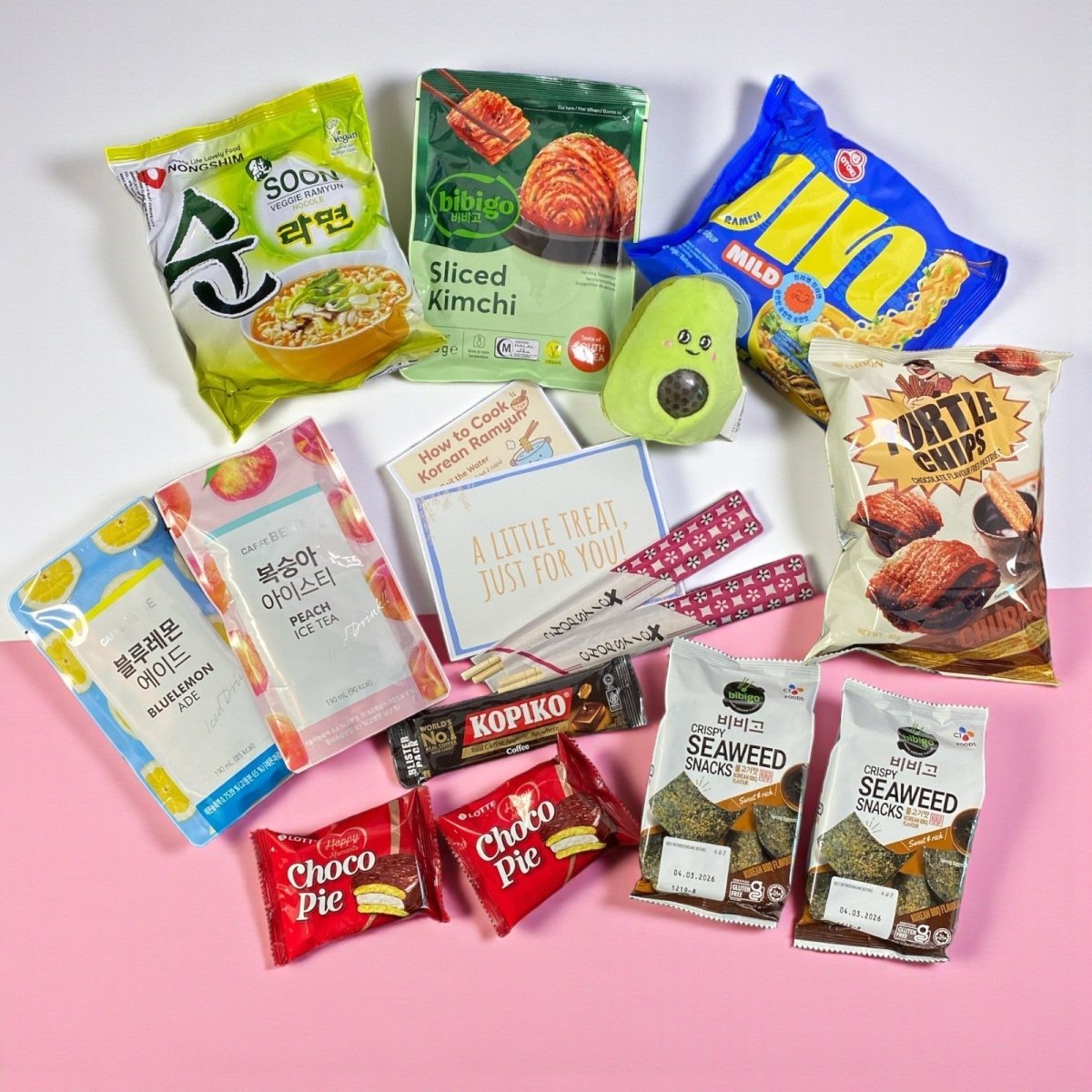 Korean Snack Food Gift Box – Ramyun, Kimchi, Asian Snacks, Drinks & Cute Plush - Xihaha Oriental Food & Gifts