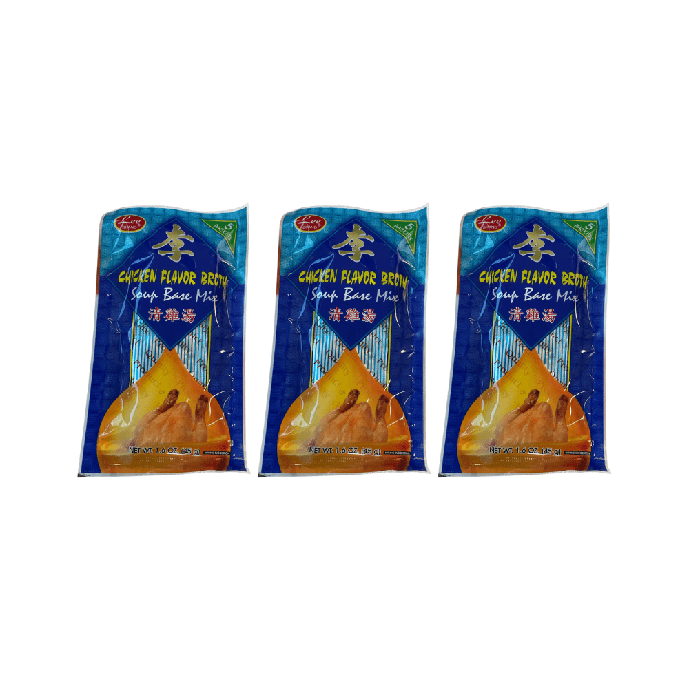 Lee Brand Chicken Flavor Broth Soup Base Mix 45g | 3 packs | 5 Packs - Instant Chicken Stock Powder for Soup & Noodles - Xihaha Oriental Food & Gifts