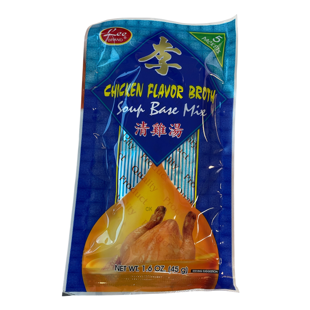 Lee Brand Chicken Flavor Broth Soup Base Mix 45g | 3 packs | 5 Packs - Instant Chicken Stock Powder for Soup & Noodles - Xihaha Oriental Food & Gifts