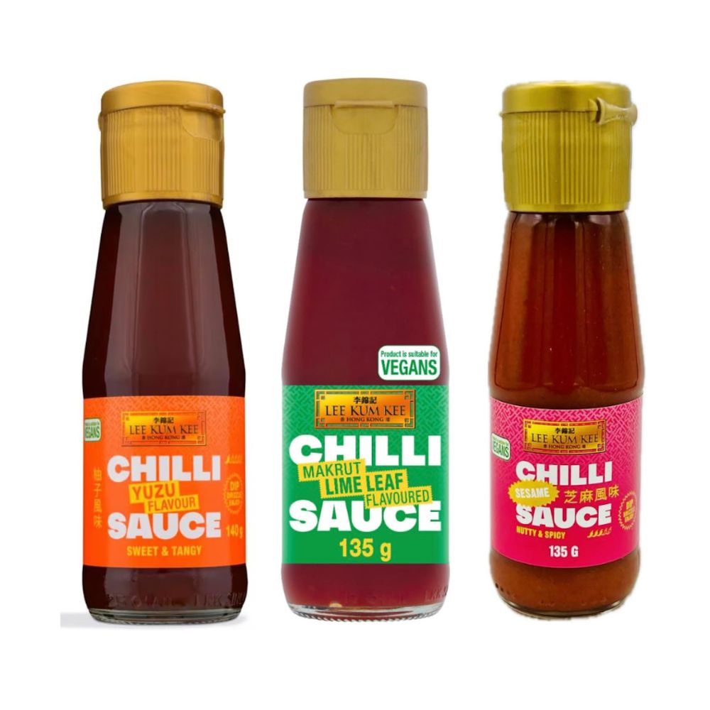 Lee Kum Kee Table Cooking Sauces, Yuzu Chilli Sauce 140g, Kaffir Lime Chilli Sauce 135g, Sesame Chilli Sauce 135g - Xihaha Oriental Food & Gifts