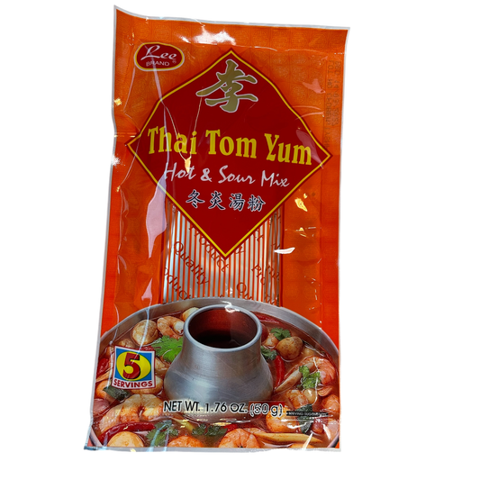Lee Thai Tom Yum Hot & Sour Mix 50g | 3 packs | 5 Packs - Thai Soup Base - Xihaha Oriental Food & Gifts