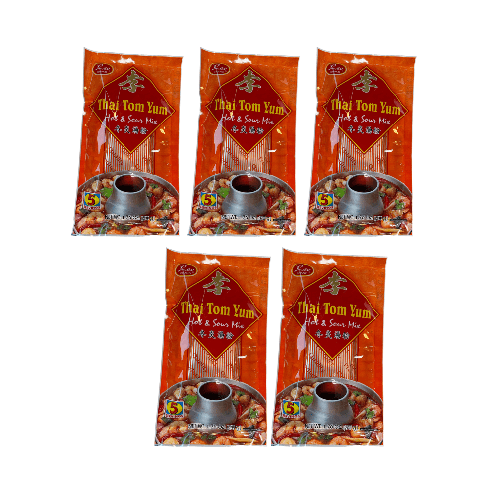 Lee Thai Tom Yum Hot & Sour Mix 50g | 3 packs | 5 Packs - Thai Soup Base - Xihaha Oriental Food & Gifts