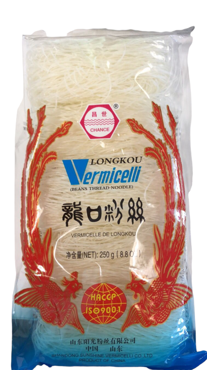 Longkou Vermicelli Glass Noodles 250g – Chinese Mung Bean Vermicelli for Hot Pot, Stir Fry, Soups & Spring Rolls - Xihaha Oriental Food & Gifts