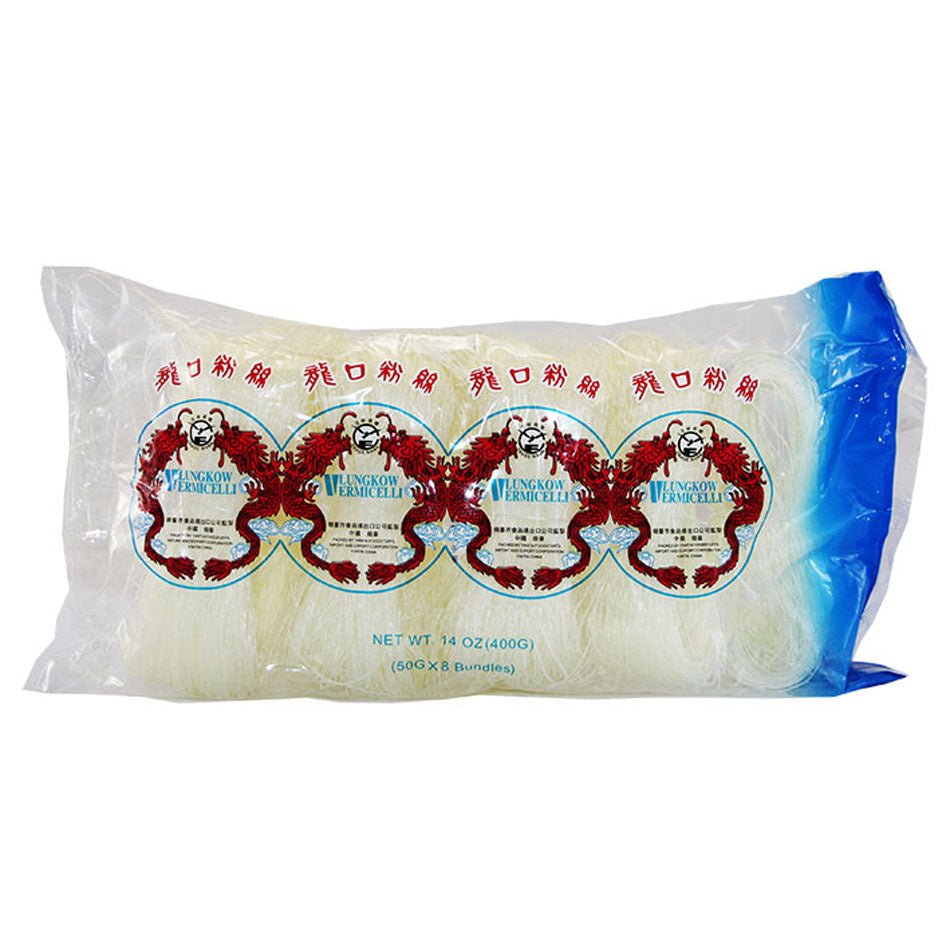 Longkou Vermicelli Glass Noodles 50g × 8 Bundles (400g) – Chinese Mung Bean Vermicelli for Hot Pot, Stir Fry & Soups - Xihaha Oriental Food & Gifts