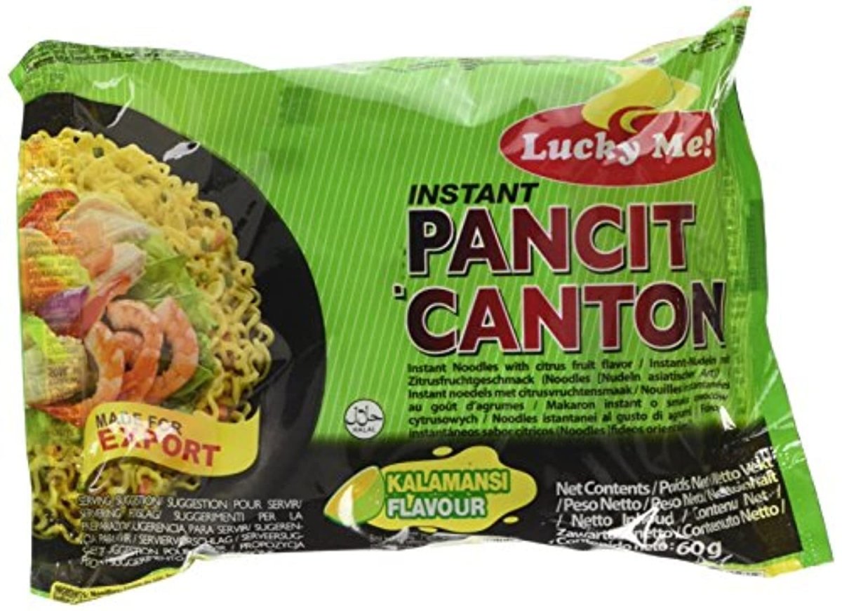 Lucky Me! Instant Kalamansi Pancit Canton Noodles, halal, 60 g, Pack of 24 - Xihaha Limited