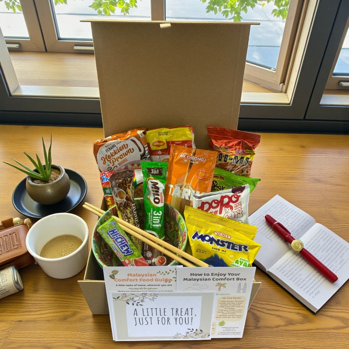 Malaysian Comfort Snack Food Hamper Gift Box Maggi Noodles, Milo, Teh Tarik - Xihaha Oriental Food & Gifts