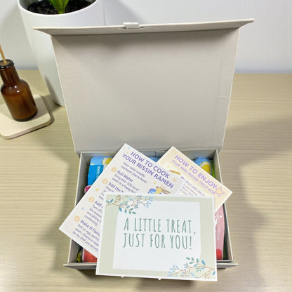 Mini Nissin Ramen Gift Box with noodles, Pocky, Korean drinks & seaweed - Xihaha Oriental Food & Gifts