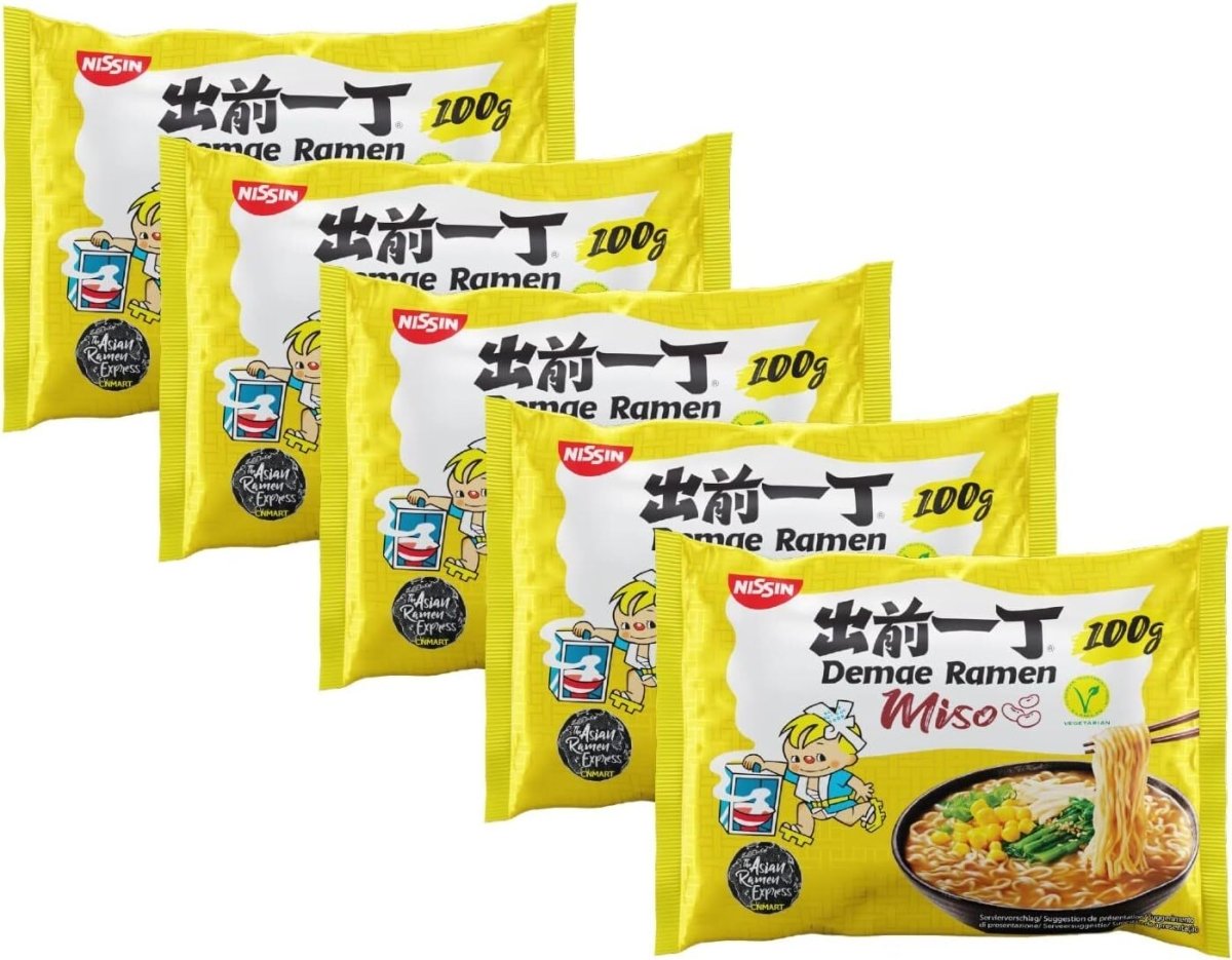 Nissin Demae Ramen Miso (Vegetarian) 100g (Pack of 5 packs) - Xihaha Limited