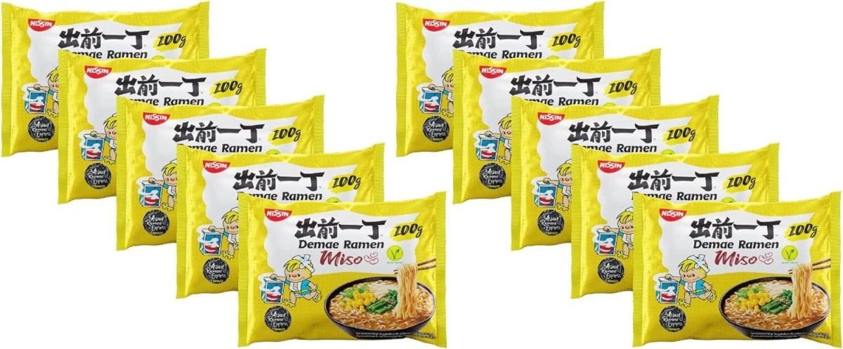 Nissin Instant Noodle Miso Flavour (Vegetarian) 100g x 10 Packs - Xihaha Limited