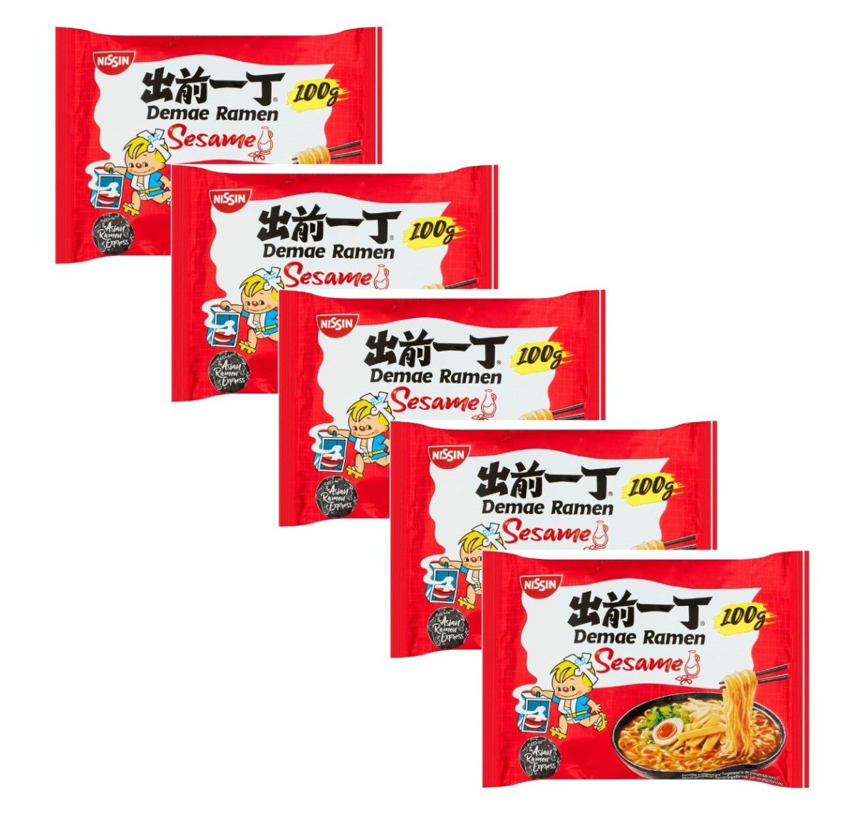 Nissin Japanese Demae Ramen Instant Noodles Sesame Oil Flavour 100g x 5 packs - Xihaha Limited