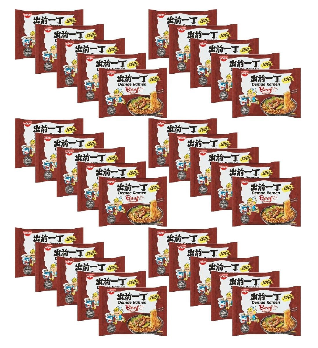 Nissin Ramen Instant Noodles Beef Flavour 100g (Pack of 30) - Xihaha Limited
