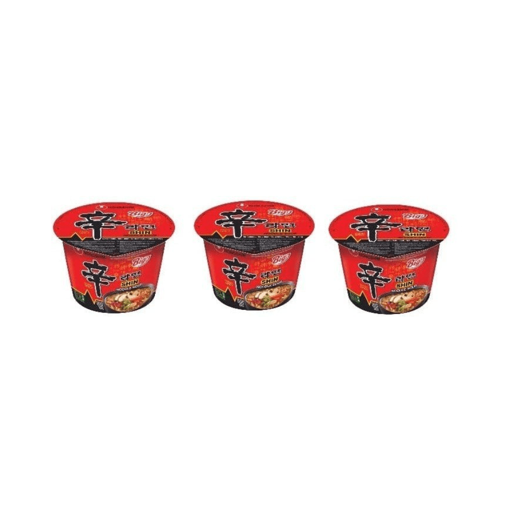 Nongshim Shin Ramyun Ramen Noodle Soup Big Bowl, Vegan, 114g | 3 packs | 6 packs | 16 packs - Xihaha Oriental Food & Gifts