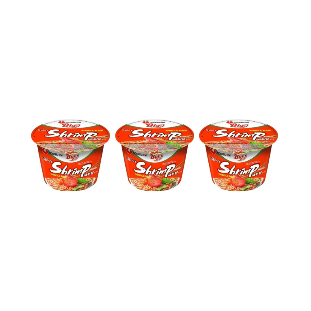 Nongshim Shrimp Flavour Ramyun Ramen Noodle Soup Big Bowl 115g | 3 packs | 6 packs | 16 packs - Xihaha Oriental Food & Gifts